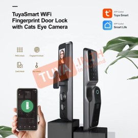 DL-L01 กลอนเปิดปิดประตูอัฉริยะ ควบคุม/สั่งงานผ่าน WiFi บนแอปพลิเคชัน ลายนิ้วมือ รหัสผ่าน คีย์การ์ด1.3MP 7.4V 4200mA