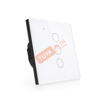 SWEU-E3 สวิตช์เปิด/ปิดไฟแบบทัชสีขาว LN/LL แบบ3ปุ่มทัช (EU) จตุรัส WIFI สั่งเปิด/ปิดผ่านแอพพลิเคชั่นมือถือ 220V 10A