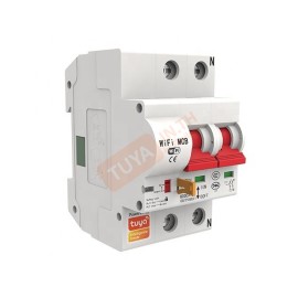 BRK02-63A เซอร์กิตเบรคเกอร์ไฟฟ้า WIFI 2.4GHZ 2สวิตซ์ สั่งงานผ่านแอปพลิเคชั่น 63A 230V