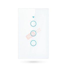 ZSWUS-B03 สวิตซ์ไฟฟ้าแบบปุ่มทัช 3ปุ่ม ขนาดUS สีขาว LL LN Zigbee (US) แนวยาว